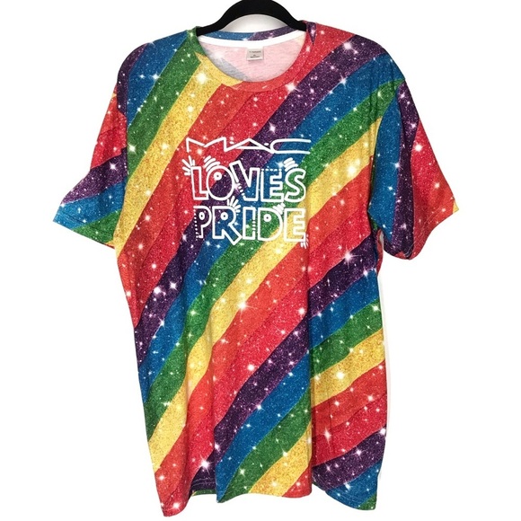 MAC TShirt Loves Pride Rainbow Limited Rare Tee Shirt XL‎ - Picture 1 of 7